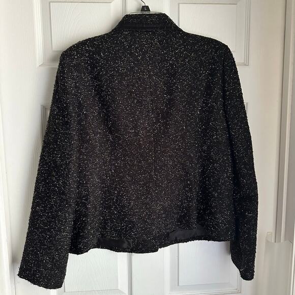 Kasper Sportswear Women’s Size 16 Blazer Black Coat Sparkle Button - Picture 3 of 6